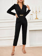 Surplice Long Sleeve Jumpsuit Trendsi Hanalas