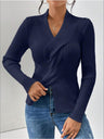 Twist Front Ribbed Long Sleeve Sweater | Hanalas