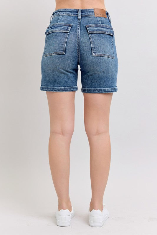 Judy Blue Full Size High Rise Denim Shorts Plus Size | Hanalas