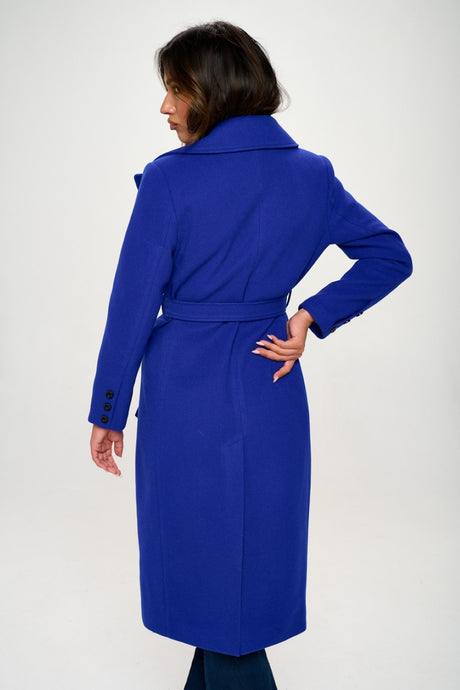 Coalition LA Double-Breasted Longline Coat with Belt | Hanalas