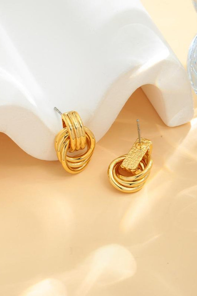 Gold-Plated Knotted Stud Earrings | Hanalas