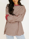 Contrast Striped Long Sleeve Sweatshirt | Hanalas