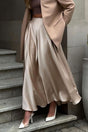 Back Elastic Waist Satin Minx Skirt | Hanalas