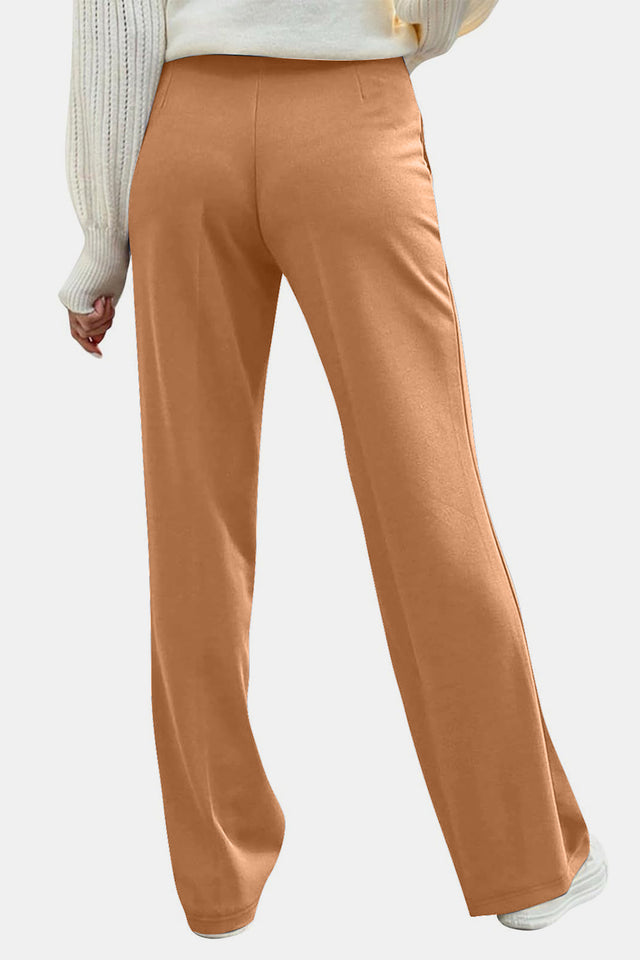 Decorative Button High Rise Pants | Hanalas