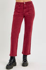 RISEN Full Size High Rise Straight Jeans with Patch Pockets Trendsi Hanalas