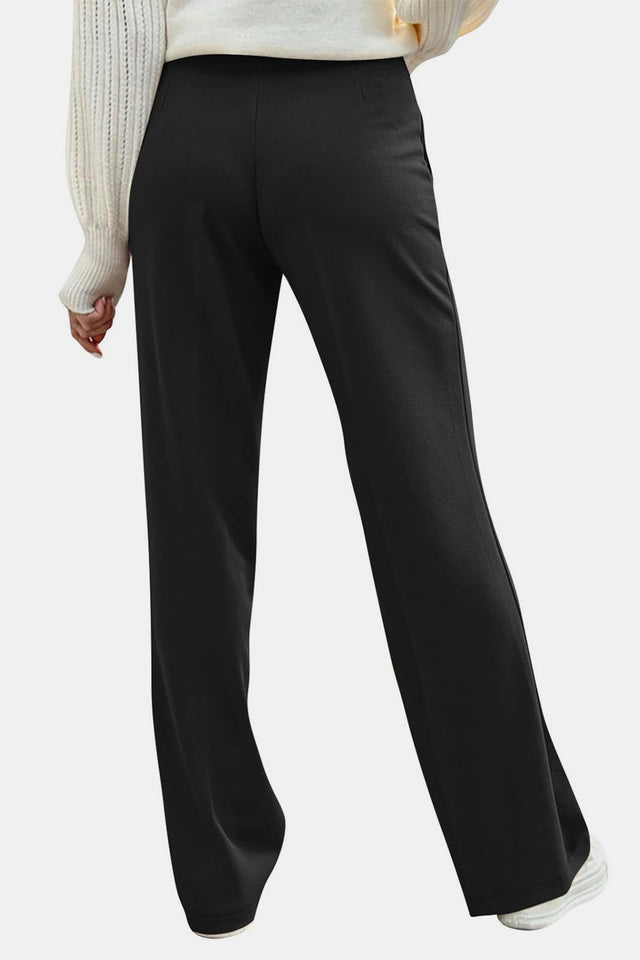 Decorative Button High Rise Pants | Hanalas