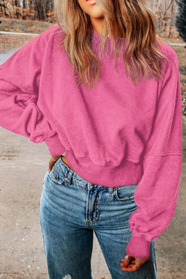 Cutout Round Neck Long Sleeve Sweatshirt | Hanalas