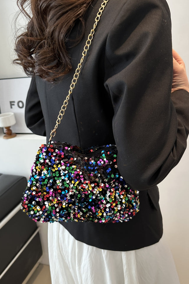 Sequin Removable Strap Shoulder Bag | Hanalas