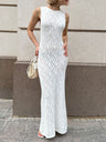 Openwork Sleeveless Maxi Dress | Hanalas