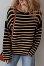 Stripe Drop Shoulder Round Neck Sweater | Hanalas