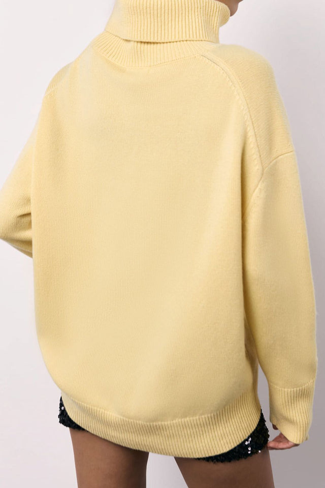 Basic Bae Turtleneck Long Sleeve Dropped Shoulder Sweater Trendsi Hanalas