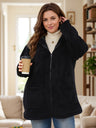 Plus Size Zip Up Long Sleeve Hooded Outerwear Trendsi Hanalas