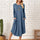 Pocketed Round Neck Long Sleeve Tee Dress - Hanalas