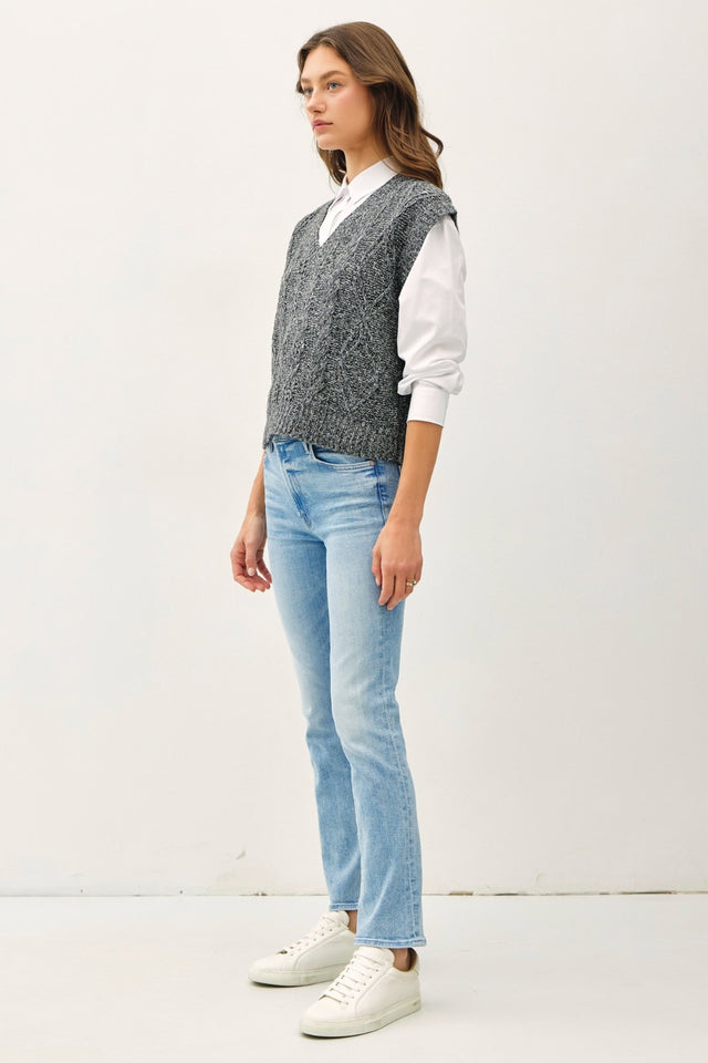 Be Cool Cable Knit V-Neck Sweater Vest Trendsi Hanalas