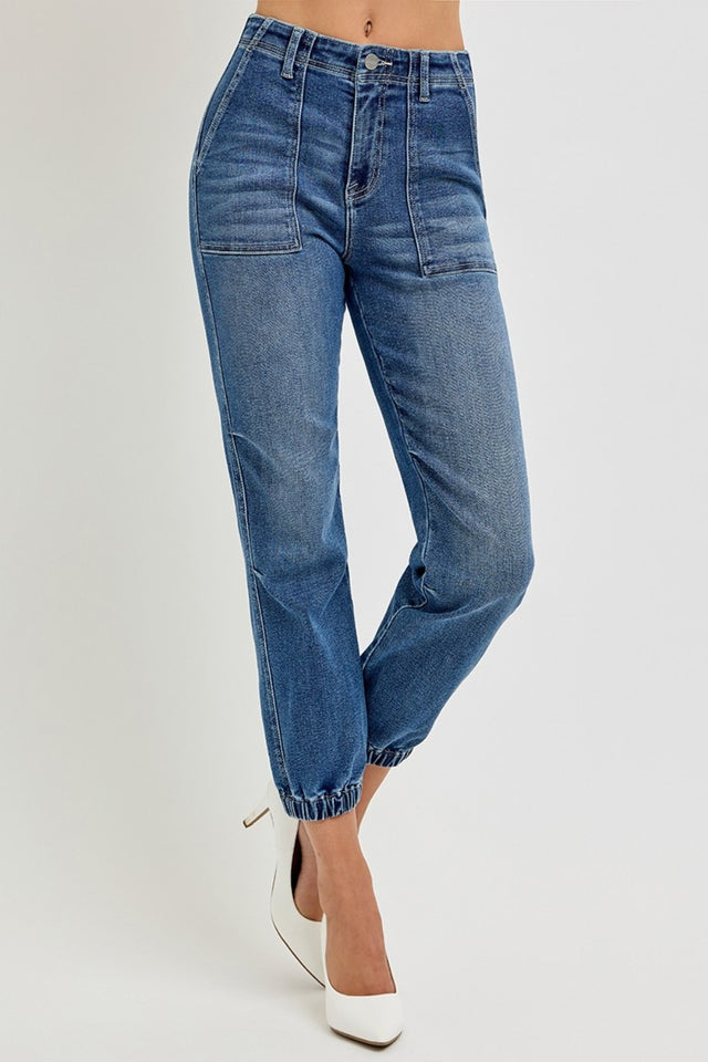 RISEN Full Size High Rise Ankle Jogger Jeans | Hanalas