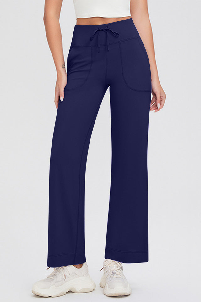 Basic Bae Full Size Drawstring High Waist Pants with Pockets | Hanalas