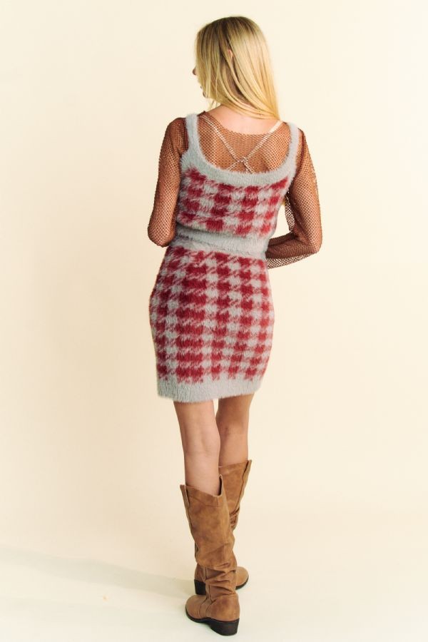 Davi & Dani Scoop Neck Wide Strap Top and Skirt Sweater Set | Hanalas