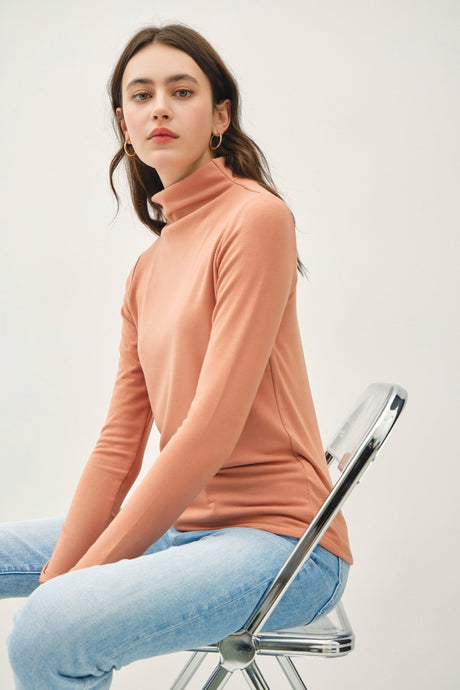 Be Cool Mock Neck Long Sleeve T-Shirt Trendsi Hanalas