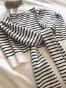 Striped Contrast Knit Wrap | Hanalas