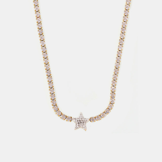 Titanium Steel Zircon Star Necklace Trendsi Hanalas