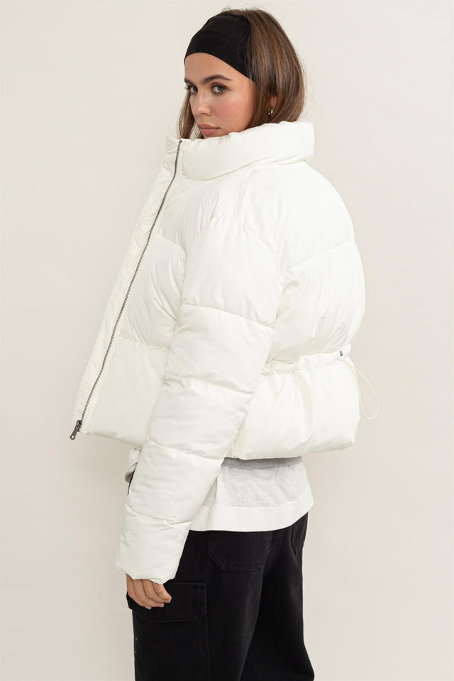 HYFVE Quilted Back Drawstring Puffer Jacket | Hanalas