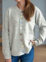 Button Down Long Sleeve Cardigan Trendsi Hanalas