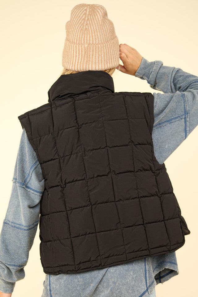 VERY J Zip Up Puffer Padded Warm Vest | Hanalas