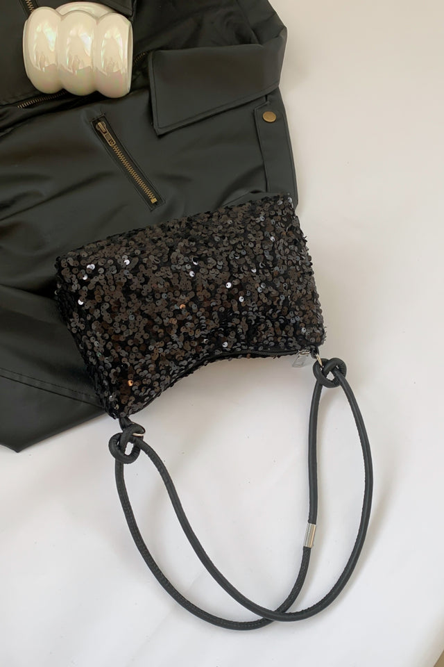 Sequin Double Strap Shoulder Bag | Hanalas