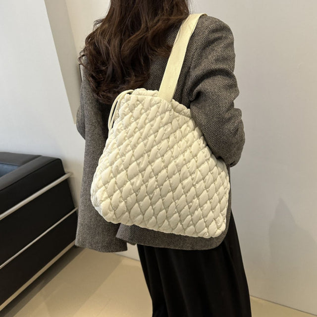 Drawstring Bubble Texture Tote Bag Trendsi Hanalas