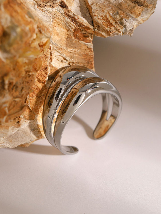 Stainless Steel Double-Layered Ring Trendsi Hanalas