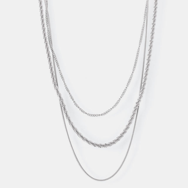 Titanium Steel Three-Layered Necklace Trendsi Hanalas