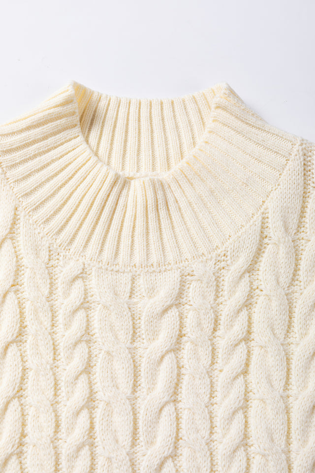 Cable Knit Turtleneck Sweater Vest | Hanalas