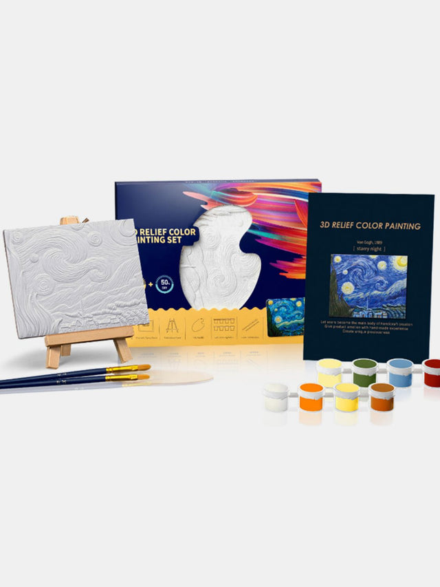 Relief Van Gogh's Starry Night DIY 3D Oil Painting Kit | Hanalas