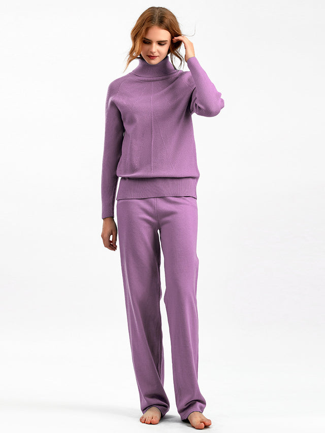 Basic Bae Turtleneck Raglan Sleeve Top and Pants Sweater Set Trendsi Hanalas