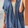 Ruffled Open Front Denim Top | Hanalas