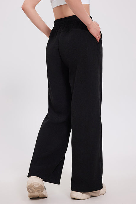 Basic Bae Elastic Waist Wide Leg Pants | Hanalas