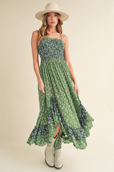 Aemi + Co Ditsy Floral Ruffled Hem Maxi Cami Dress | Hanalas