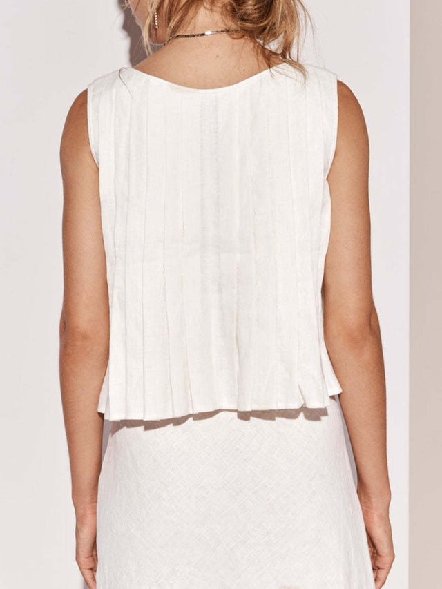 Lovelet Pleated Tied Round Neck Vest | Hanalas