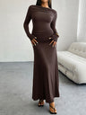 Devine Ruched Long Sleeve Maxi Dress