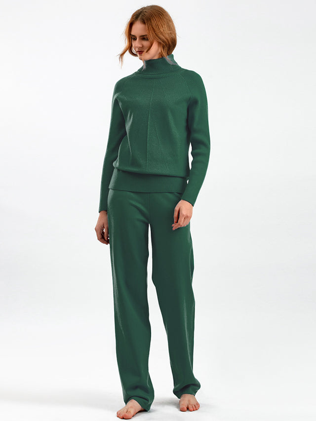 Basic Bae Turtleneck Raglan Sleeve Top and Pants Sweater Set Trendsi Hanalas