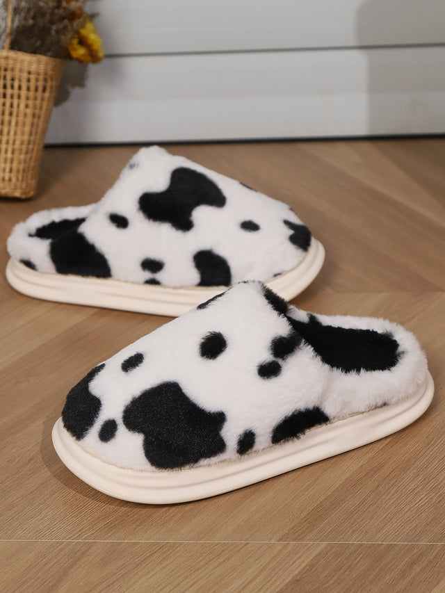 Animal Print Faux Fur Slippers | Hanalas