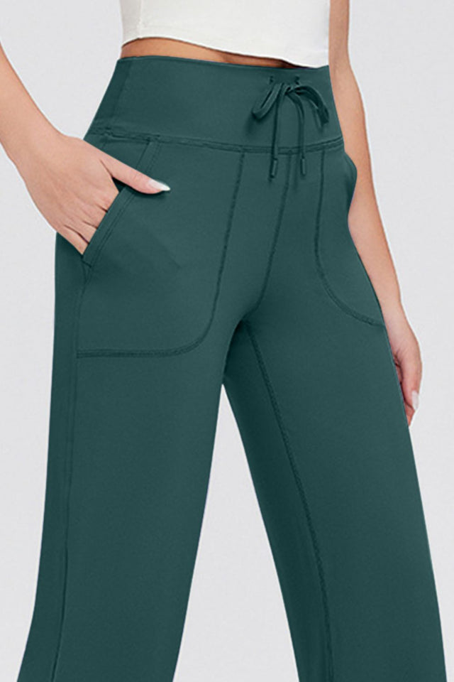 Basic Bae Full Size Drawstring High Waist Pants with Pockets | Hanalas