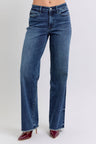 Judy Blue Full Size Raw Hem Mid Rise Jeans | Hanalas