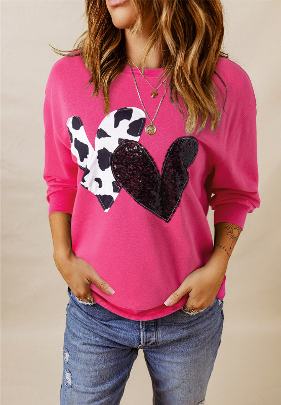 Heart Patch Long Sleeve Sweatshirt | Hanalas