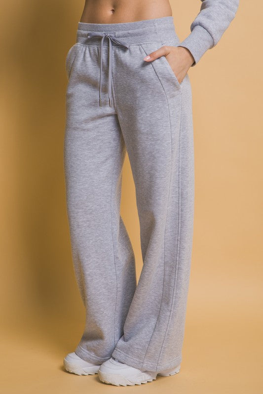 Love Tree Drawstring Wide Leg Sweatpants with Pockets | Hanalas