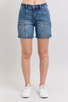 Judy Blue Full Size High Rise Denim Shorts Plus Size | Hanalas