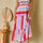 Contrast Stripe Wide Strap Smocked Tiered Dress | Hanalas