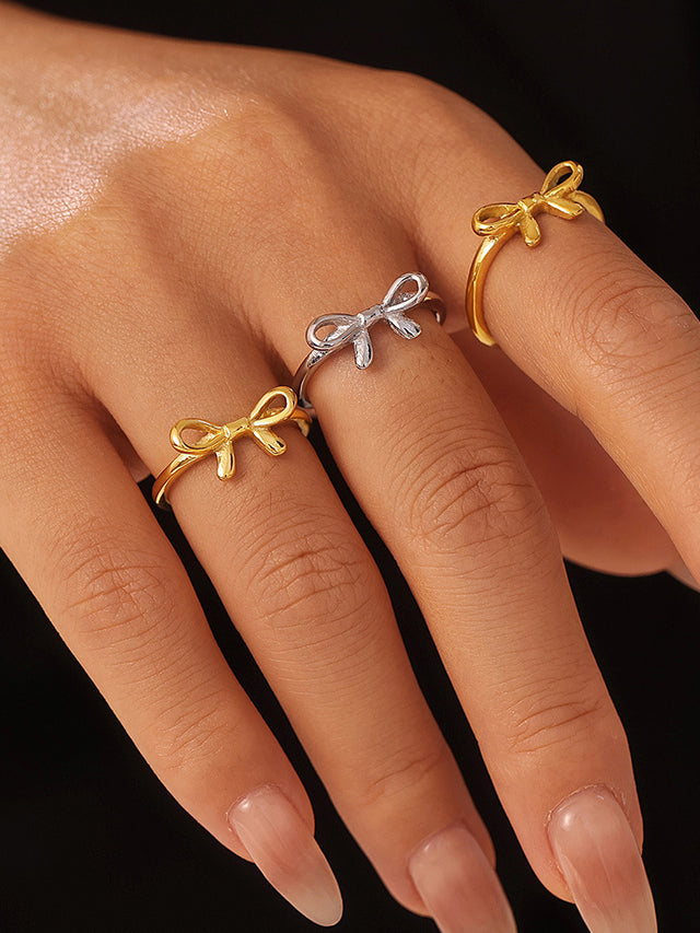 Stainless Steel Bow Ring | Hanalas