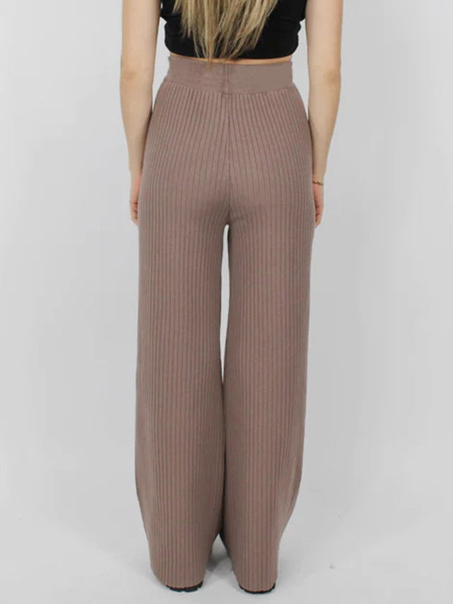 Ribbed Wide Leg Sweater Pants | Hanalas