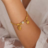 18K Gold-Plated Rhinestone Heart Charm Bracelet | Hanalas